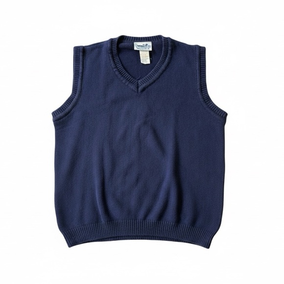 3/$25 Northern Reflections Dark Blue Knit Vest - Picture 1 of 2